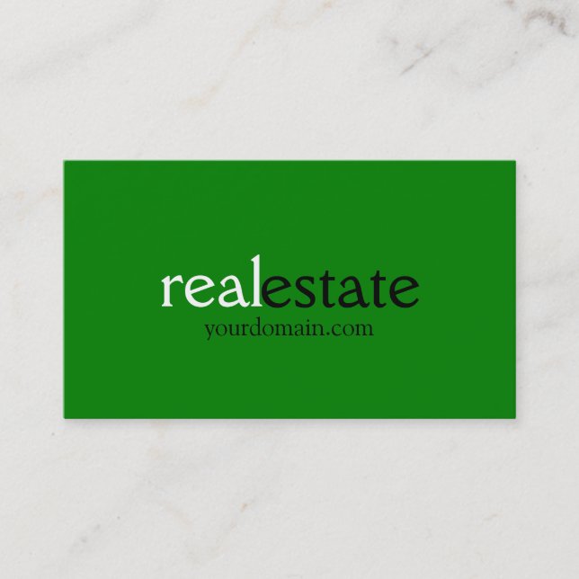 Trend Office Green Real Estate Agent Business Card (Front)