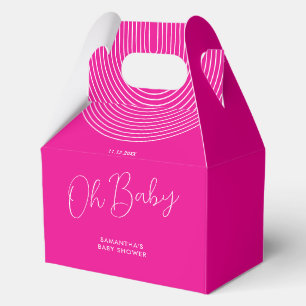 Trend Pink Baby Shower Script Favor Box