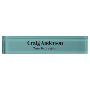 Trend Professional Plain Modern Elegant Cadet Blue Nameplate