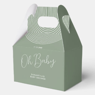 Trend Sage Green Baby Shower Script Favor Box