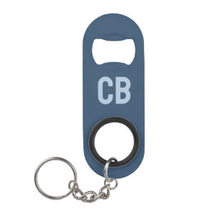 Trend Soft Serious Blue Stainless Steel Keychain Bottle Opener
