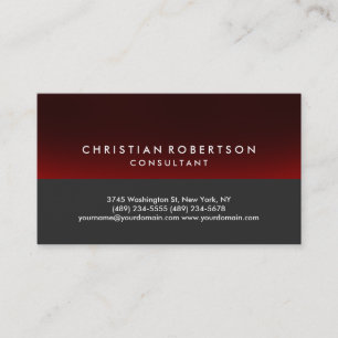 Trend Style Grey Red Cute Consultant Carte de visi