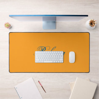 Trend Tech blue & Dahlia Orange colour Personalize Desk Mat