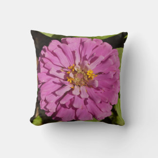 Trend Throw Pillow With Purple Zinnia