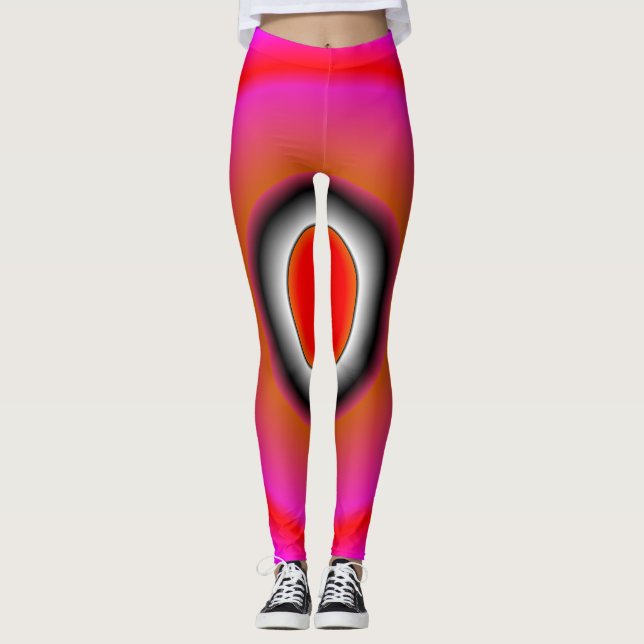 Trending Abstrait rose Leggings (Devant)