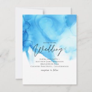 Trending Aqua Blue Watercolor Wash Wedding
