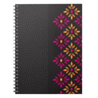 Trending Black & Colourful floral Spiral Notebook