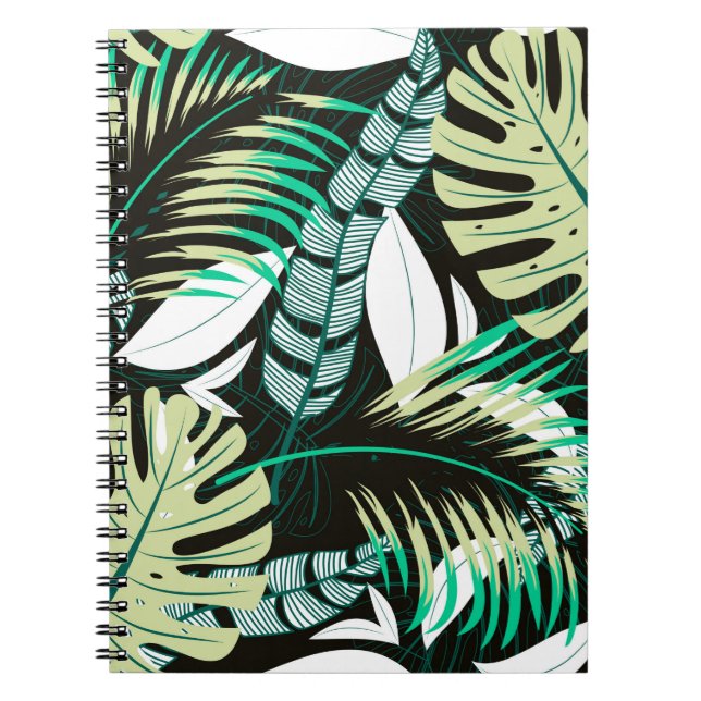 Trending bright seamless pattern with colourful tr notebook (Front)