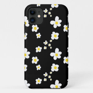 Trending daisy pattern black yellow white, modern iPhone 11 case