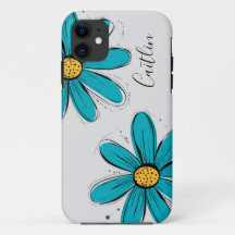 Trending Daisy teal inky art