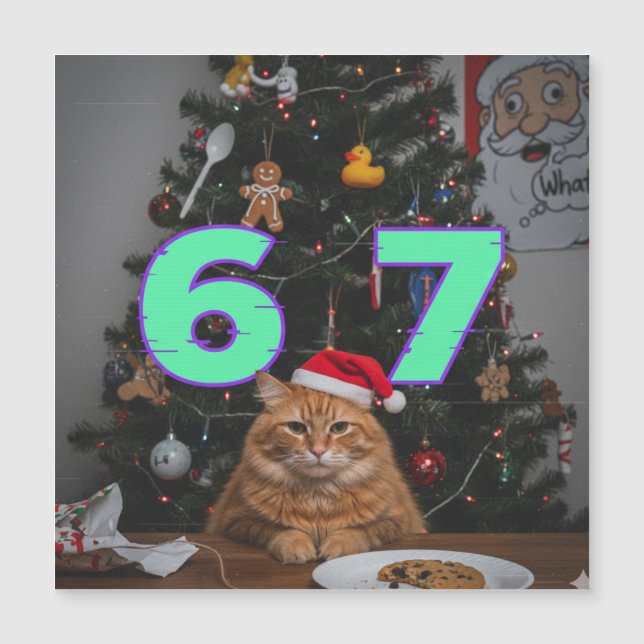 Trending Funny Six Seven Christmas Cat  (Front)
