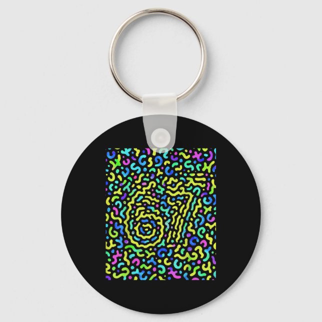 Trending Gen Z Alpha Six Seven 6 7 _6  Keychain (Front)