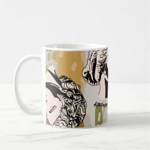 Trending Greek Gods Art Portrait Seamless Pattern. Coffee Mug