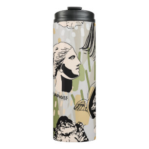 Trending Greek Gods Art Portrait Seamless Pattern. Thermal Tumbler