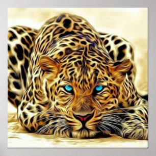 Trending Leopard Blue Eyes Poster