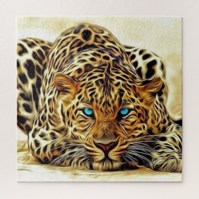 Trending Leopard Blue Eyes Puzzle (Vertical)