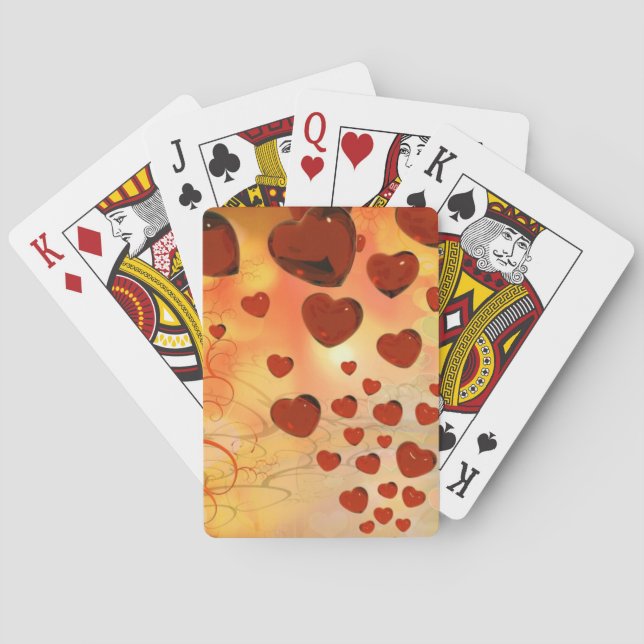 Trending love hearts, accessories. Valentines day Playing Cards (Back)