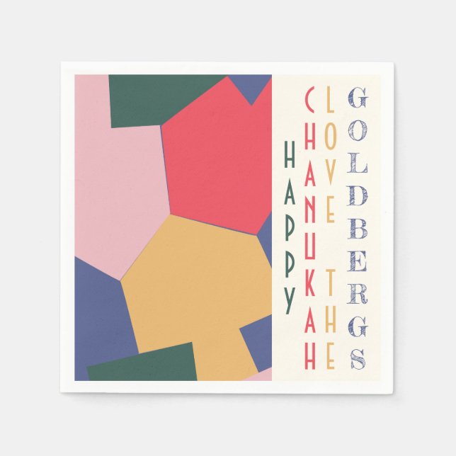 Trending Modern Chanukah Dreidels Napkin (Front)