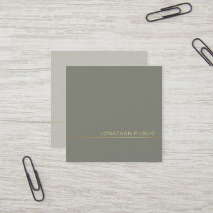 Trending Modern Elegant Green Pearl Finish Luxury Square Business Card