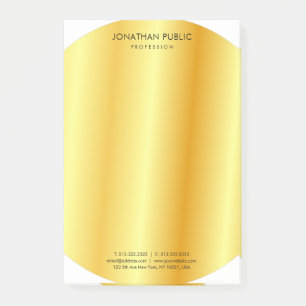 Trending Modern Minimalist Custom Gold Look Post-it Notes