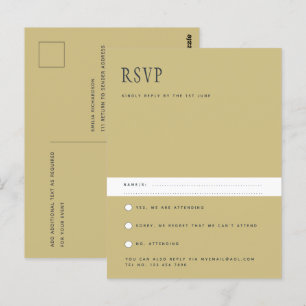 Trending Modern Minimalist Simple Wedding RSVP Pos Postcard