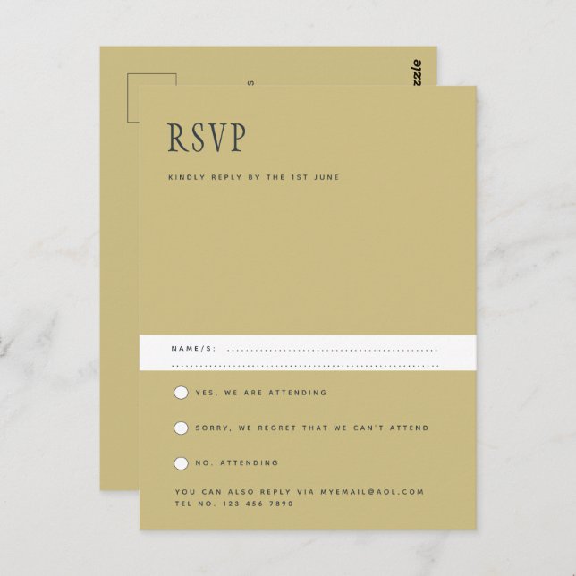 Trending Modern Minimalist Simple Wedding RSVP Pos Postcard (Front/Back)