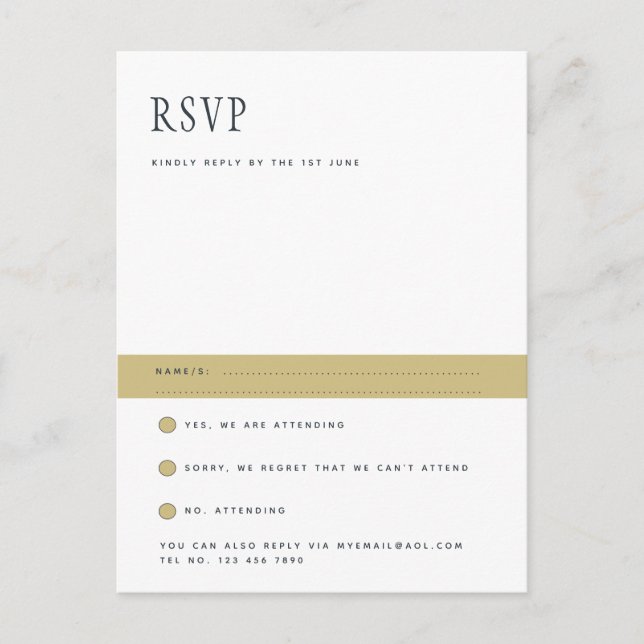 Trending Modern Minimalist Simple Wedding RSVP Postcard (Front)