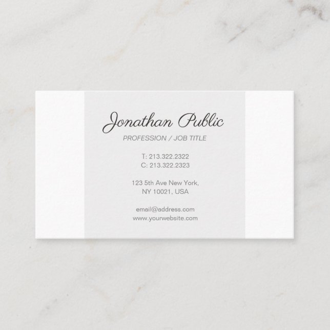 Trending Modern Simple Chic Plain Professional Business Card (Front)