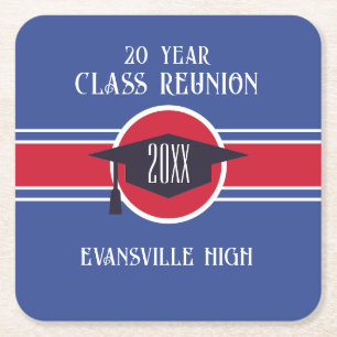 Trending! New class reunion party  Square Paper Coaster