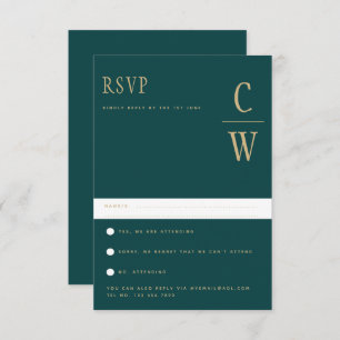Trending Peacock TURQUOISE Green Gold Wedding RSVP