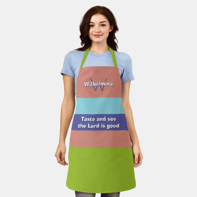 Trending Personalized TASTE AND SEE Christian Apron (Worn)