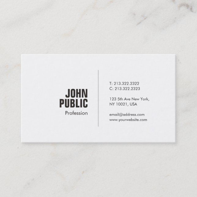 Trending Professional Creative Minimalist Plain Business Card (Front)