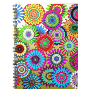 Trending Psychadelic Flower Power Print Accessory Notebook