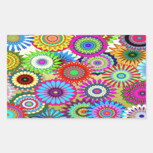 Trending Psychadelic Flower Power Print Accessory Sticker