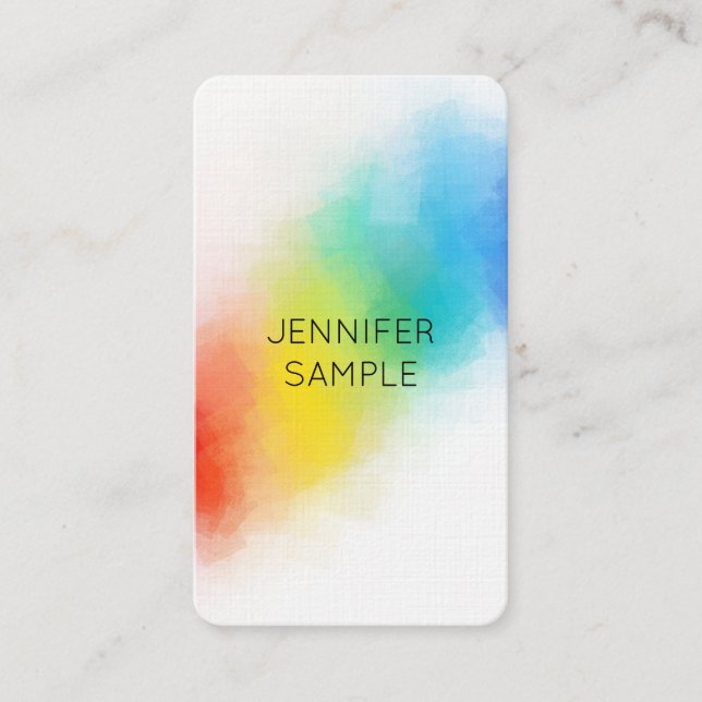 Trending Rainbow Colours Elegant Template Modern Business Card (Front)