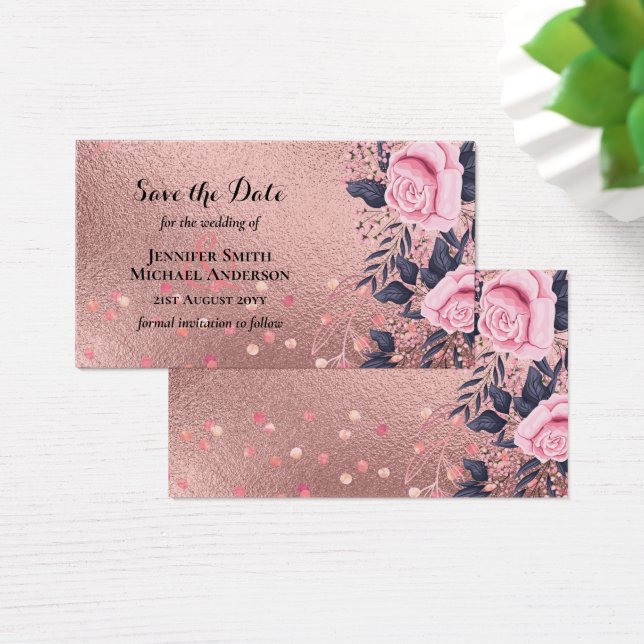 Trending ROSEGOLD Wedding Pink Navy Metallic (Desk)