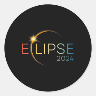Trending Total Solar April 8 2024 Sun Eclipse T-sh Classic Round Sticker