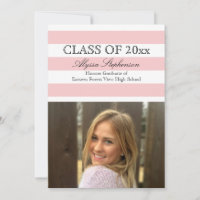 Trendsetter Pink Stripe Photo Graduation