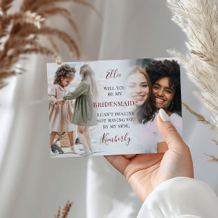 Trendy 2 Photo Will You Be My Bridesmaid? Proposal