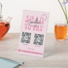 Trendy 2 QR Codes Scan to Pay Retro Pink Shop