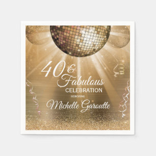 Trendy 40 & Fabulous Gold Napkin