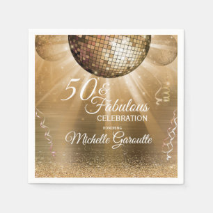Trendy 50 & Fabulous Gold Napkin