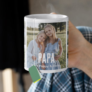 Trendy 5 Photo Collage Papa Coffee Mug