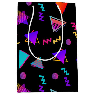 Trendy 80s Black Medium Gift Bag