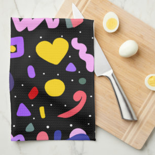 Trendy 80s Pattern Apron Kitchen Towel