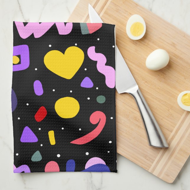 Trendy 80s Pattern Apron Kitchen Towel (Quarter Fold)