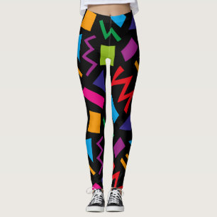 Trendy 80s Pattern Colorful Leggings