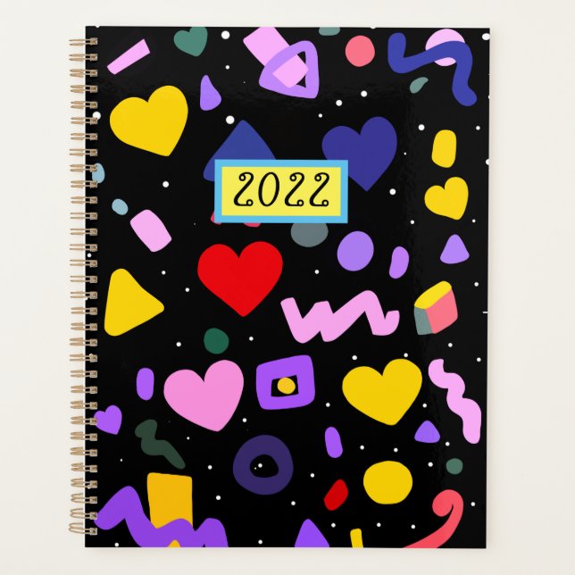 Trendy 80s Style Pattern  Planner (Front)