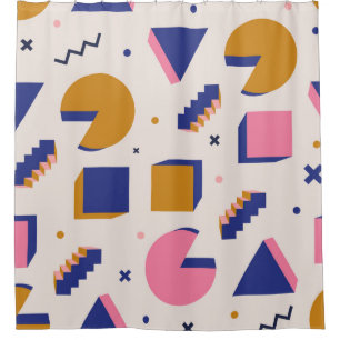 Trendy 90s memphis geometric seamless pattern. Vin