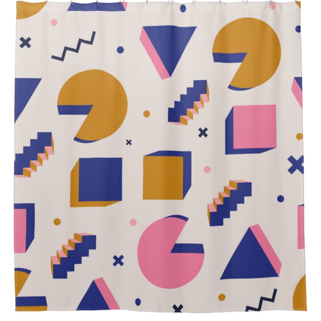 Trendy 90s memphis geometric seamless pattern. Vin (Front)